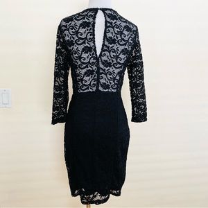 TALLY WEIJL BLACK MEDIUM DRESS LACE BODYCON PARTY LBD KEYHOLE BACK COCKTAIL